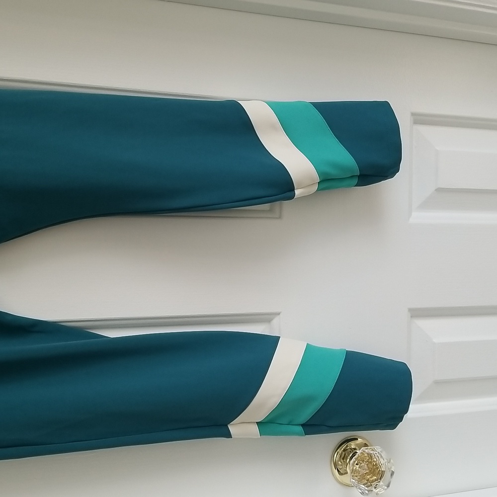 Loft Lou & Grey Teal And Cream Leggings Medium - image 5